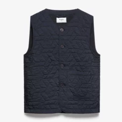 Wax London Menswear Tim Quilted Gilet - Navy