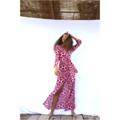 Valle & Vik The Long Flirt Shirt Dress In Ville Blomst Pink Womenswear