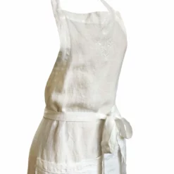 Bertioli By Thyme Aprons Off White Embroidered Linen Apron