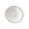 Thyme Hand Made Bowl With Gold Rim In White