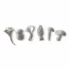 La Galine Set Of 6 White Mini Mushrooms Ceramics
