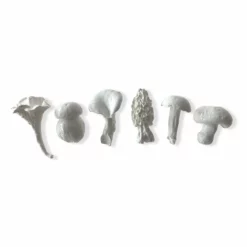 La Galine Set Of 6 White Mini Mushrooms Ceramics