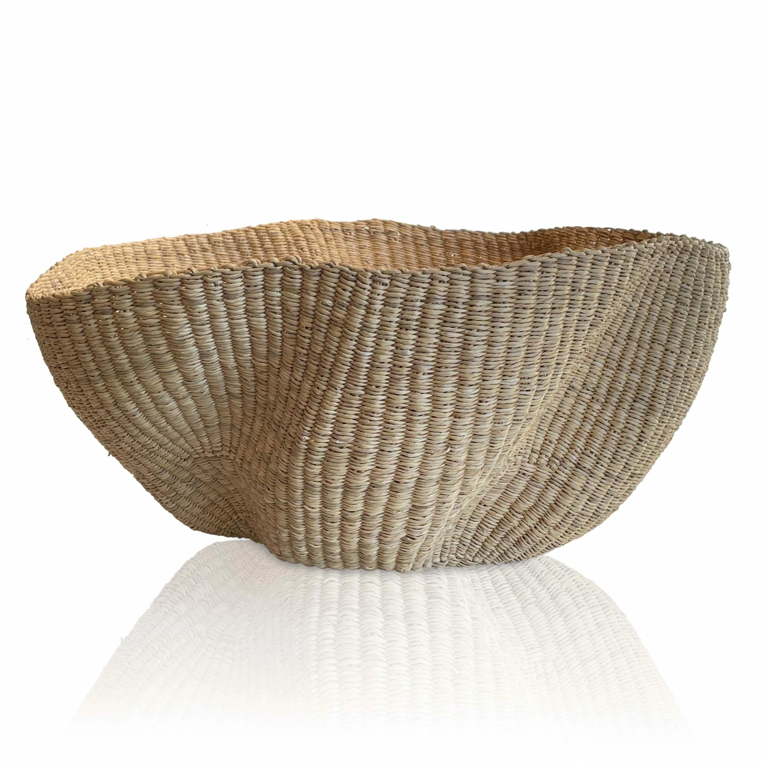 Mmaa Social Hand Woven Wavy Basket In Large Bags & Baskets 4 Mmaa Social Hand Woven Wavy Basket In Large Bags & Baskets