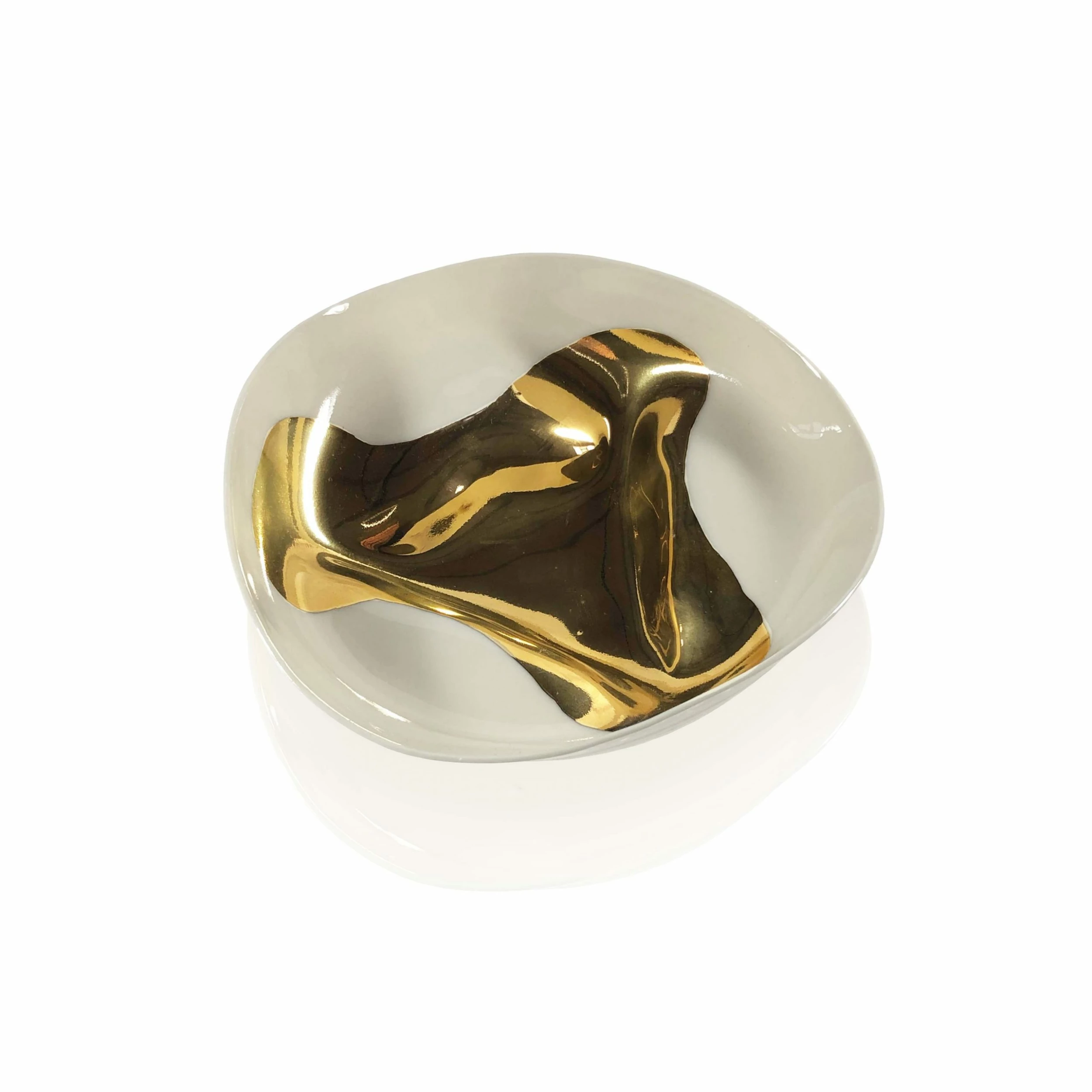 Thyme Ceramics Wobbly Bowl With Shiny Gold 3 Thyme Ceramics Wobbly Bowl With Shiny Gold