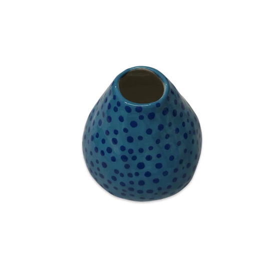 Lomito Ceramics Bud Vase With Blue Dots 4 Lomito Ceramics Bud Vase With Blue Dots
