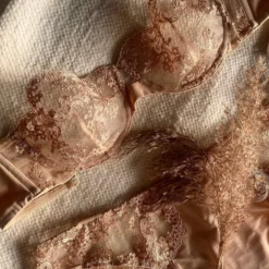 Coutille Strapless Balconette Clam Bra In Oat Accessories 7 Coutille Strapless Balconette Clam Bra In Oat Accessories