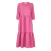 Justine Tabak Pink Linen Petticote Lane Dress Womenswear