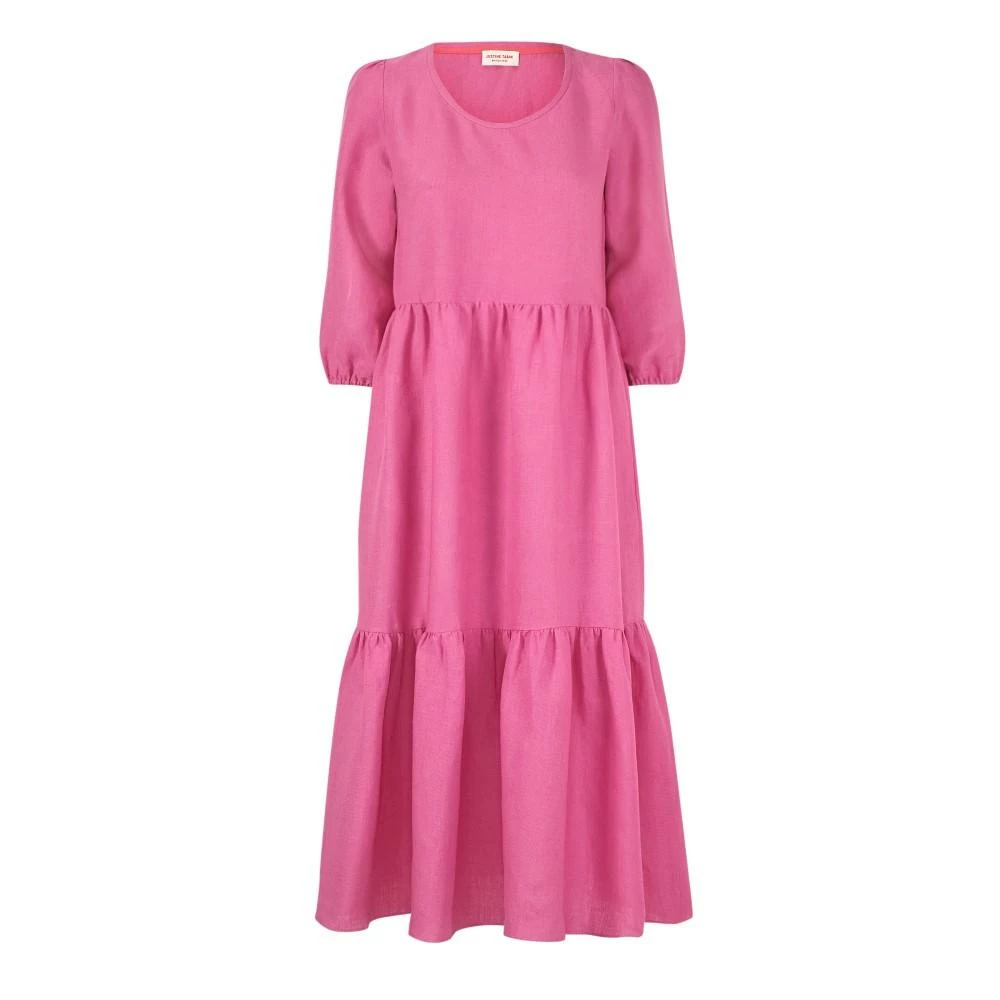 Justine Tabak Pink Linen Petticote Lane Dress Womenswear 3 Justine Tabak Pink Linen Petticote Lane Dress Womenswear